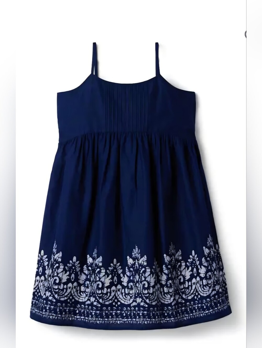 Janie And Jack Navy Sundress White Printed Hem 12